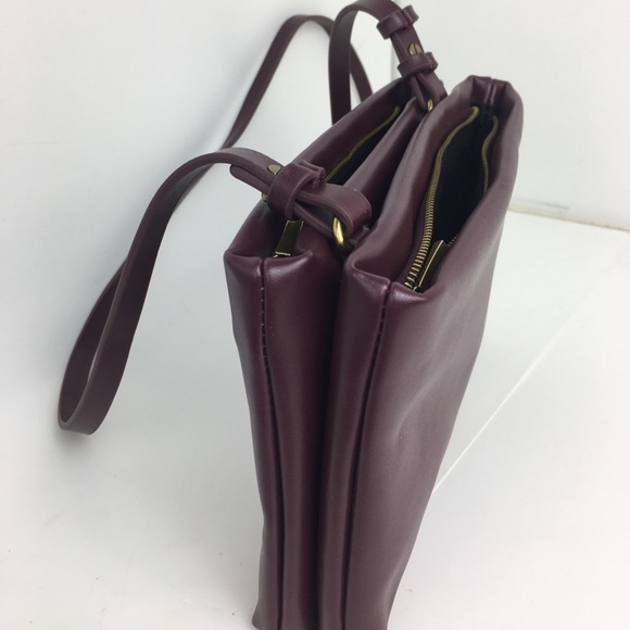 Burgundy Leather Shoulder Bag - Picture 4 of 7